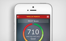 Mobile phone displaying FICO Score example