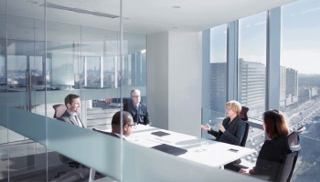 Meeting in a modern office