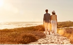 Couple walking on beach